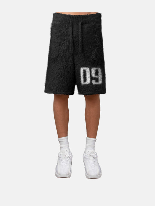 09 FUR SHORTS BLACK