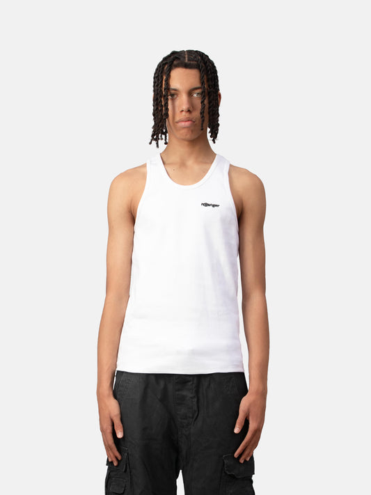 HEAVY RIB TANKTOP WHITE (DOUBLE PACK)